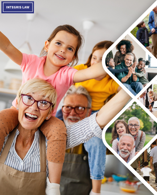 Grandparents enjoy playing with their grandchilds